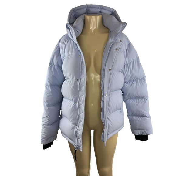 Tna Aritzia The Super Puff Jacket Size M Blue Puffer Hooded Premium Goose Down - Picture 6 of 16
